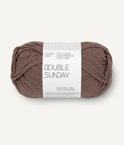 Brown Double Sunday yarn ball.